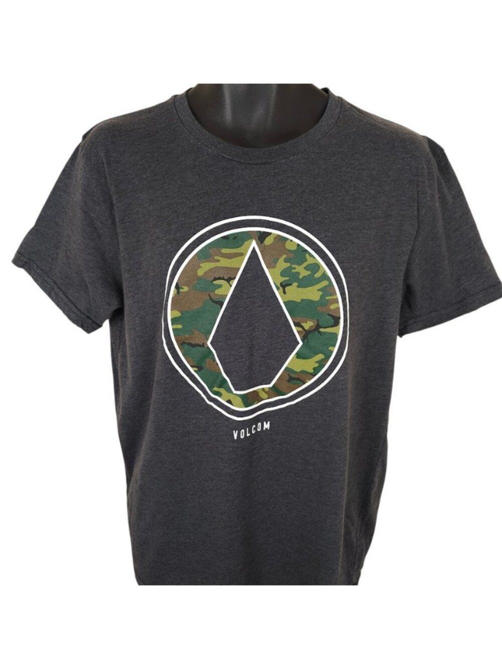Volcom Stone T Shirt Mens Size Large Gray Surf Skate Camo Camouflage Streetwear - Picture 3 of 6